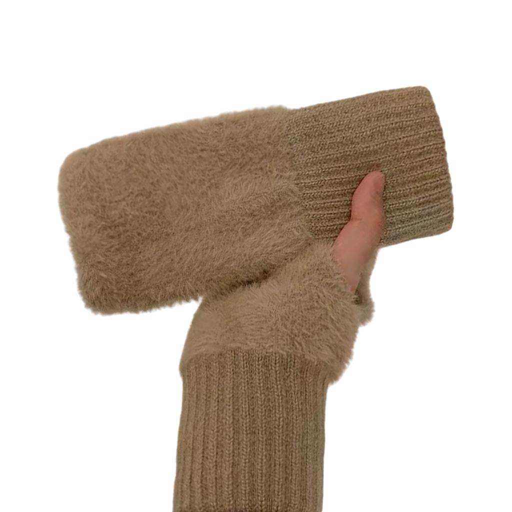 Trendy Warm Thermal Gloves Knitted Stylish Soft Gloves for Cold Weather Winter Cycling Skiing Climbing