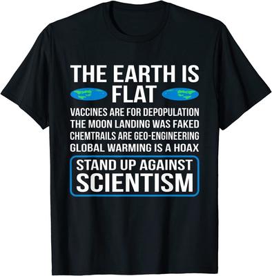 De Aarde Is Plat Grappig Flat Earth Society Grafisch T-shirt Maat S-5XL Unisex T-shirt