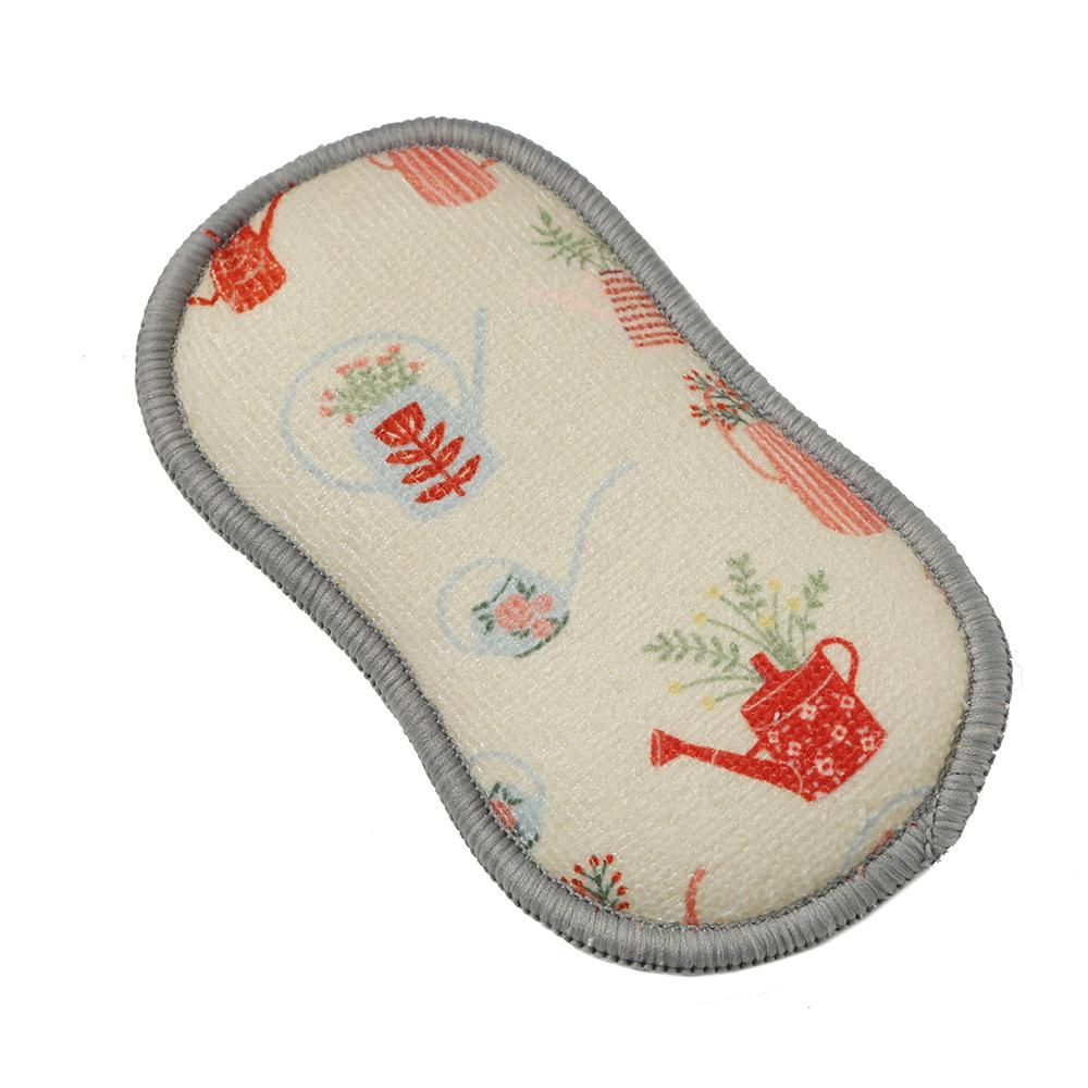 Kitchen Dishwashing Sponge Wipe Double-Sided Printing Dishwashing Sponge Block Kitchen Cleaning Tool Brush Dish Brush Pot Sponge Brush