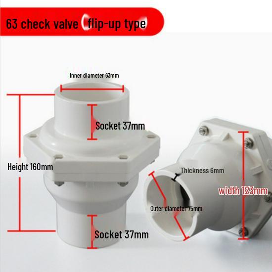 25mm PVC Rückschlagventil Rückflussverhinderer Wasserablaufrohranschluss (Modell: 325075)