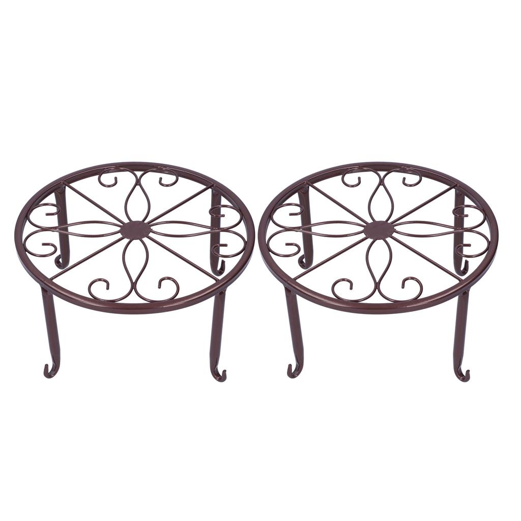 2PCS Plant Stand Flower Pot Potted Holder Indoor Outdoor Planter Supports Rack Office Decor