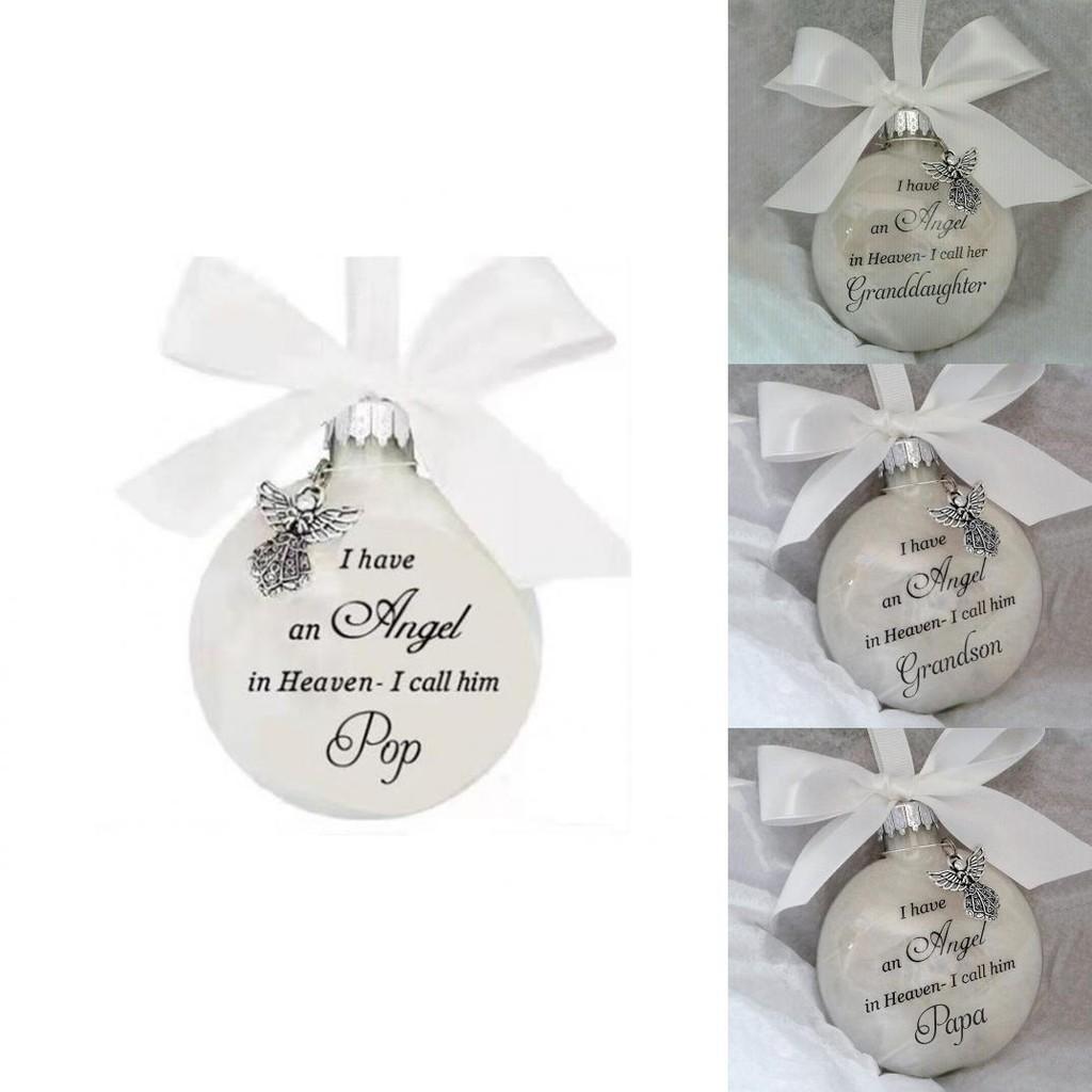 Granddaughter Angel In Heaven 8cm Plastic Ball Feather Material Christmas Ornament