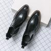 Fashion Fashion Classic Mens Ankle Boots Handmade Soft Leather Chelsea Boots Slip on Business High Top Shoes New Design Male Dress Botas