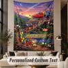 Custom Text Printed Tapestry Pikmin Pattern Large Wall Hanging Indoor Room Decor
