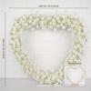 Uflower Heart-Shaped Frame Arch Wedding Backdrop Luxury Red Rose Floral Arrangement Decor with Cloth Base for Special Occasions