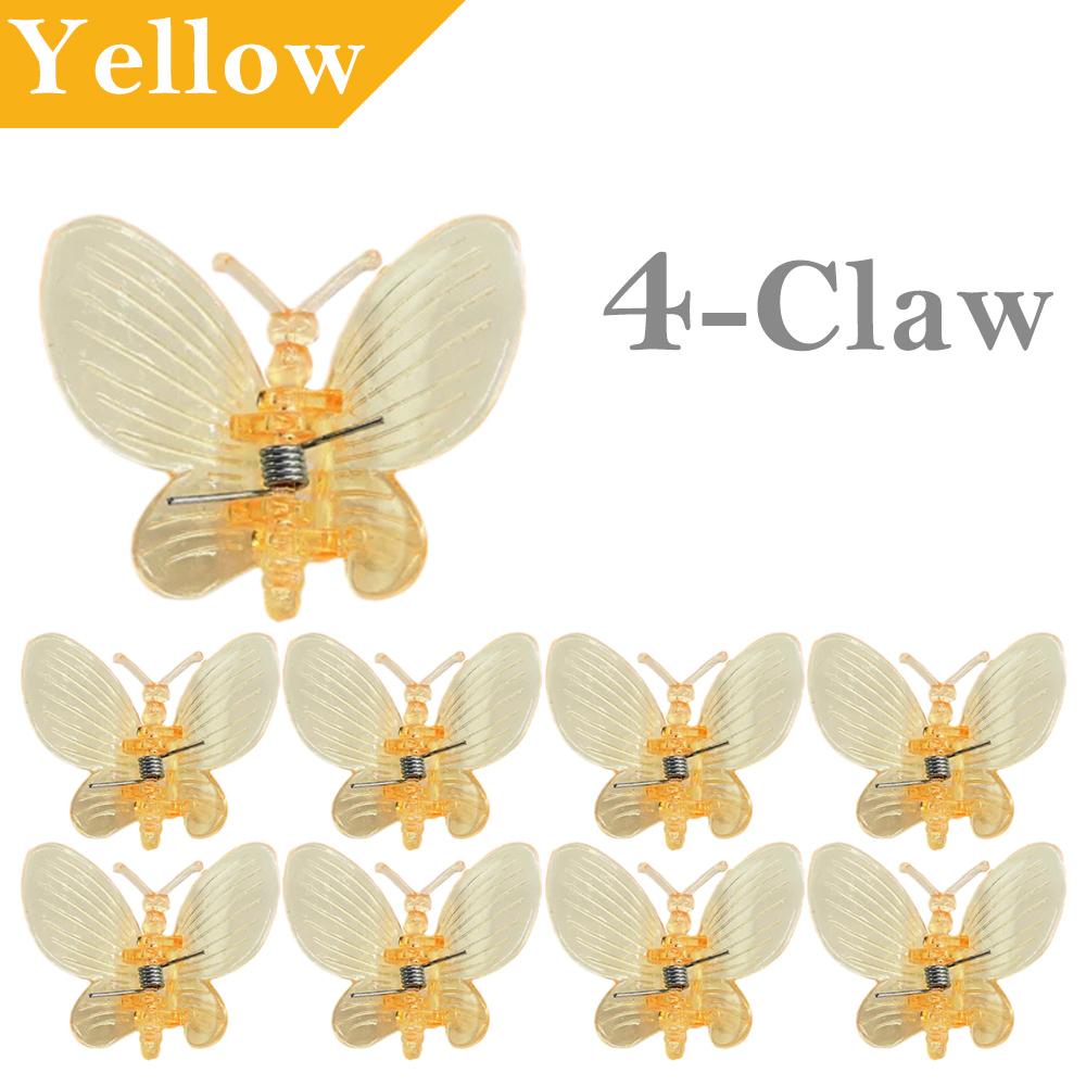 30/50/100pcs New Butterfly Plastic Plant Clips 4-Claw Orchid Flowers Support Clamp Clasp Tied Bundle Branch Climbing Vine Stem