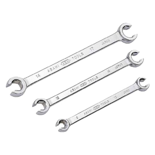 Asahi Metal Industry ASH Double-Ended Flare Nut Wrench, 8mm x 10mm, FW0810, Silver