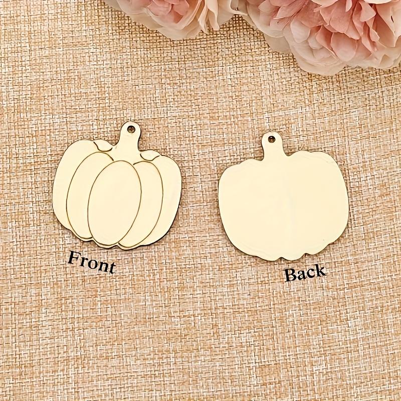 50pcs Unfinished Wooden Pumpkin Ornaments for DIY Crafts, Halloween, Thanksgiving, Christmas, Wedding & Party Decorations