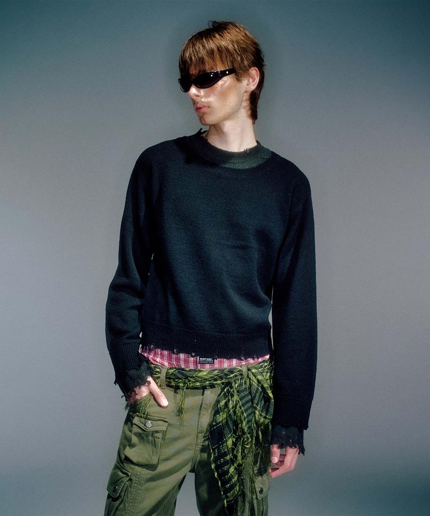 Beikeonteuakaibeu Kai Layered Knit Black