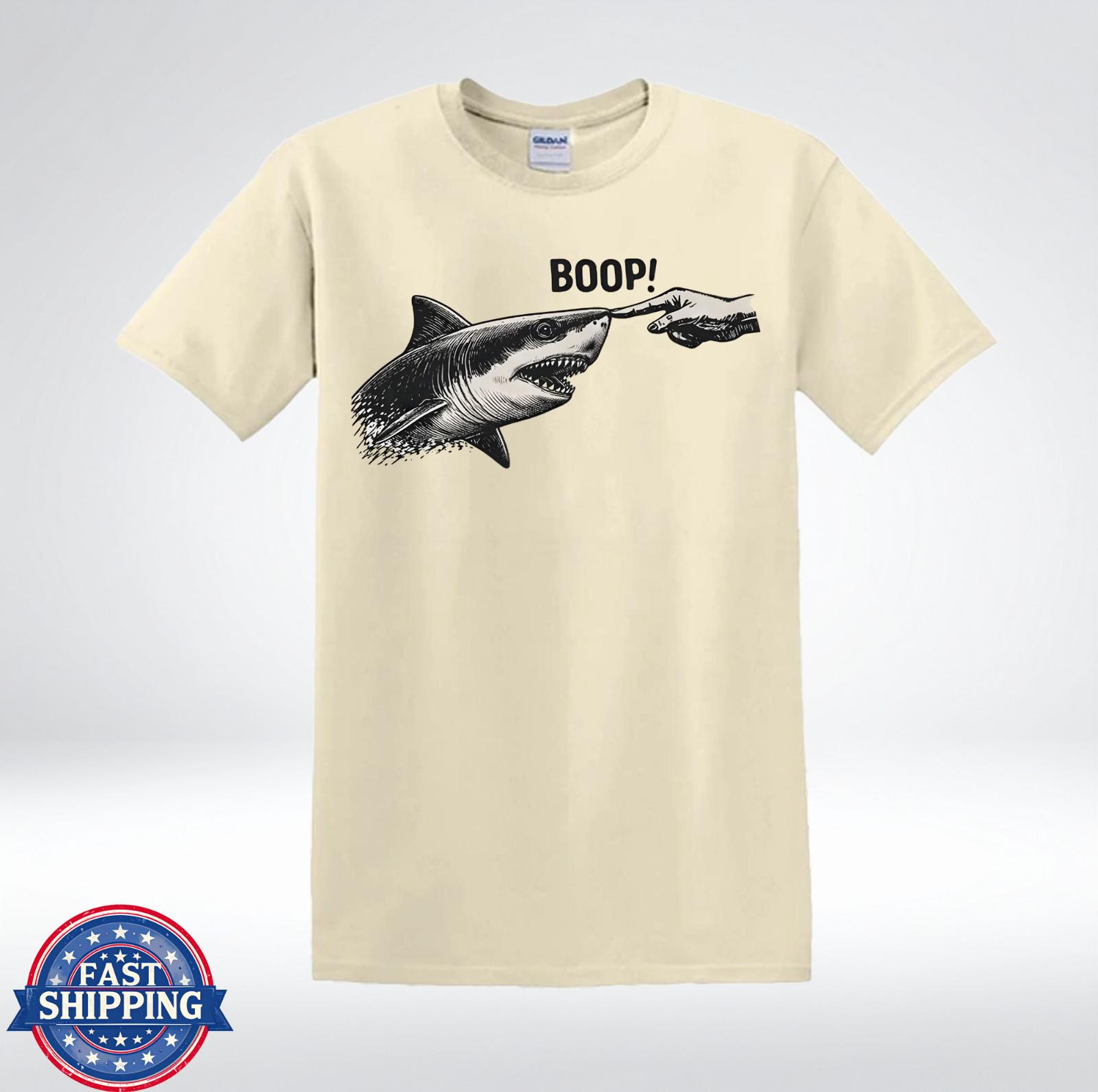 Boop Shark Funny Ocean Animal Meme Graphic T-Shirt S