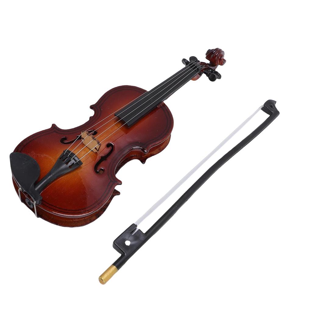 Mini Instrument Muzyczny Skrzypce 14cm Lipa Miniaturowe Skrzypce Ozdoba Dekoracyjna z Futerałem do Domu