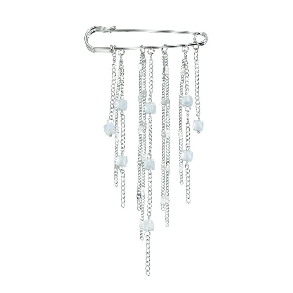 Crystal Fashion Tassel Brooch Multi Layer Clothing Accessories Waist Cinching Fixed Pin Functional Women s Pearl Tassel Brooch