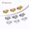 18K Gold Plated Bamboo Tube Shape Spacer Beads Pendant Charms Bail Brass Metal Bail Beads Connector DIY Jewelry Making Supplies