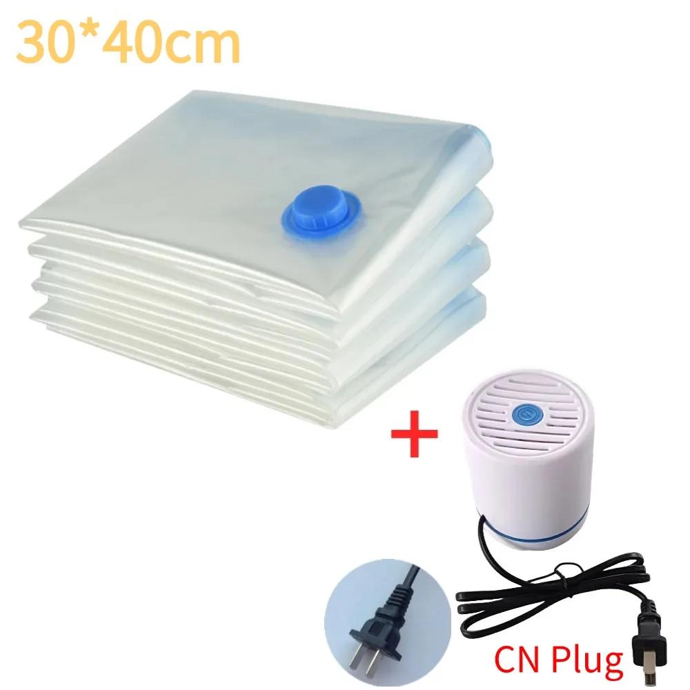6Pcs Vacuum Storage Bags with Pump Transparent Folding Compressed Space Saving Vacuum Bag for Clothes Large Travel Container