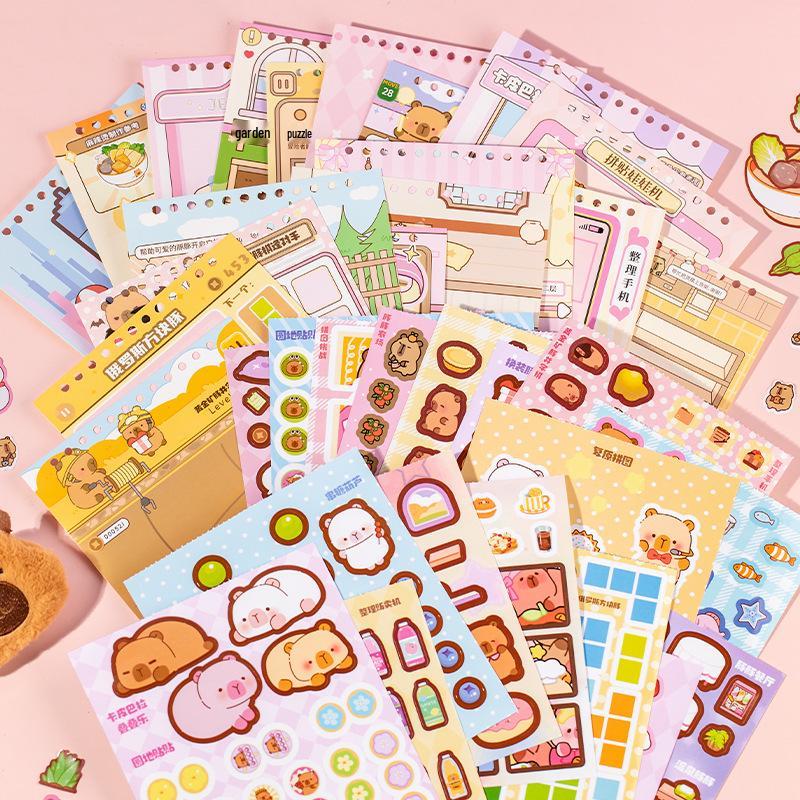 Yuxian Capybara Adventure Sticker Book: Creative & Educational Diary for Kids