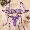 Hollowed-out Thong Bra Suit Lace-up Underwear Sets Versatile Lace Lingerie Set  Valentine's Day