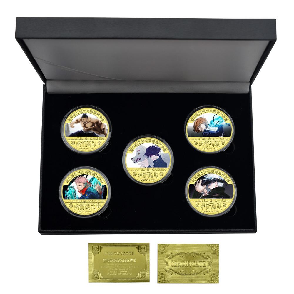 Japanese Anime Gold Plated Color Commemorative Coin Anime Character Surrounding Commemorative Collection Gift