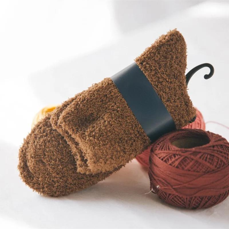 1/3pairs Men Coral Fleece Socks Winter Thick High Quality Home Floor Warm Cold Snow Boot Socks Male's Cotton Plush Thermal Sock