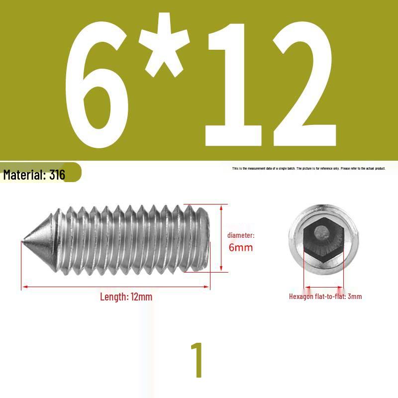 12.9 Edelstahl 304 Innensechskant Kegelspitze Gewindestift M2/M3