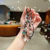 Crystal Starfish Double-layer Mobile Phone Chain Crystal Pearl Beaded Short Mobile Phone Lanyard Women's Bag Pendant