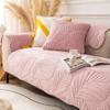 Winter Plush Thickened Sofa Cushion  Milk Plush Non-Slip Seat Cushion Solid Color Flannel Simple Sofa Cover