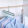 5pcs Heavy-Duty Foldable Plastic Hangers with 9 Holes - Anti-Slip, Space-Saving Closet Organizer for Wardrobe,Multi-Purpose Clothes Hangers
