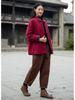 Winter Retro Chinese Cotton-Linen Women’s Coat - Solid Color, Stand Collar, Frog Button, Thickened Warm Jacket