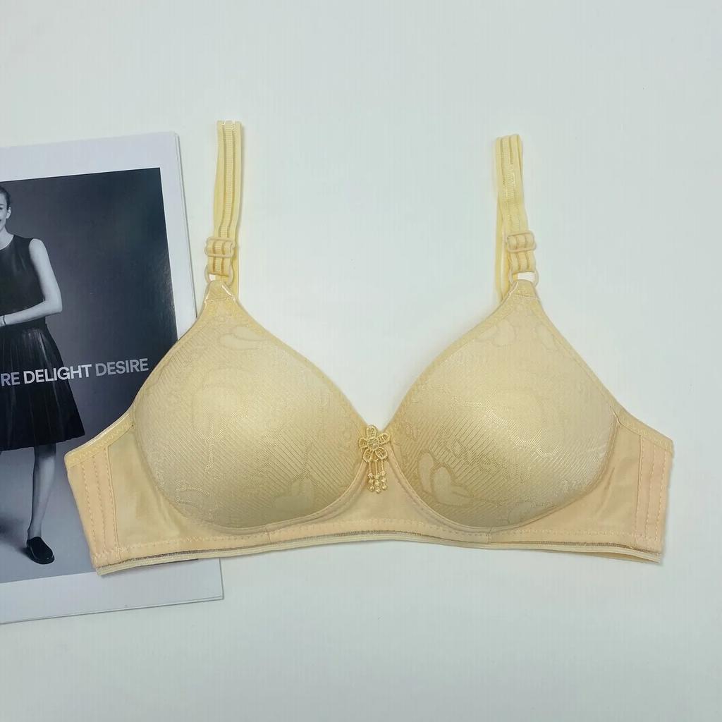 Love Broderie Model Lenjerie de corp Roz Dulce Sutien pentru femei Ventilatie subtire fara fir Piept mic adunat Stil casual simplu