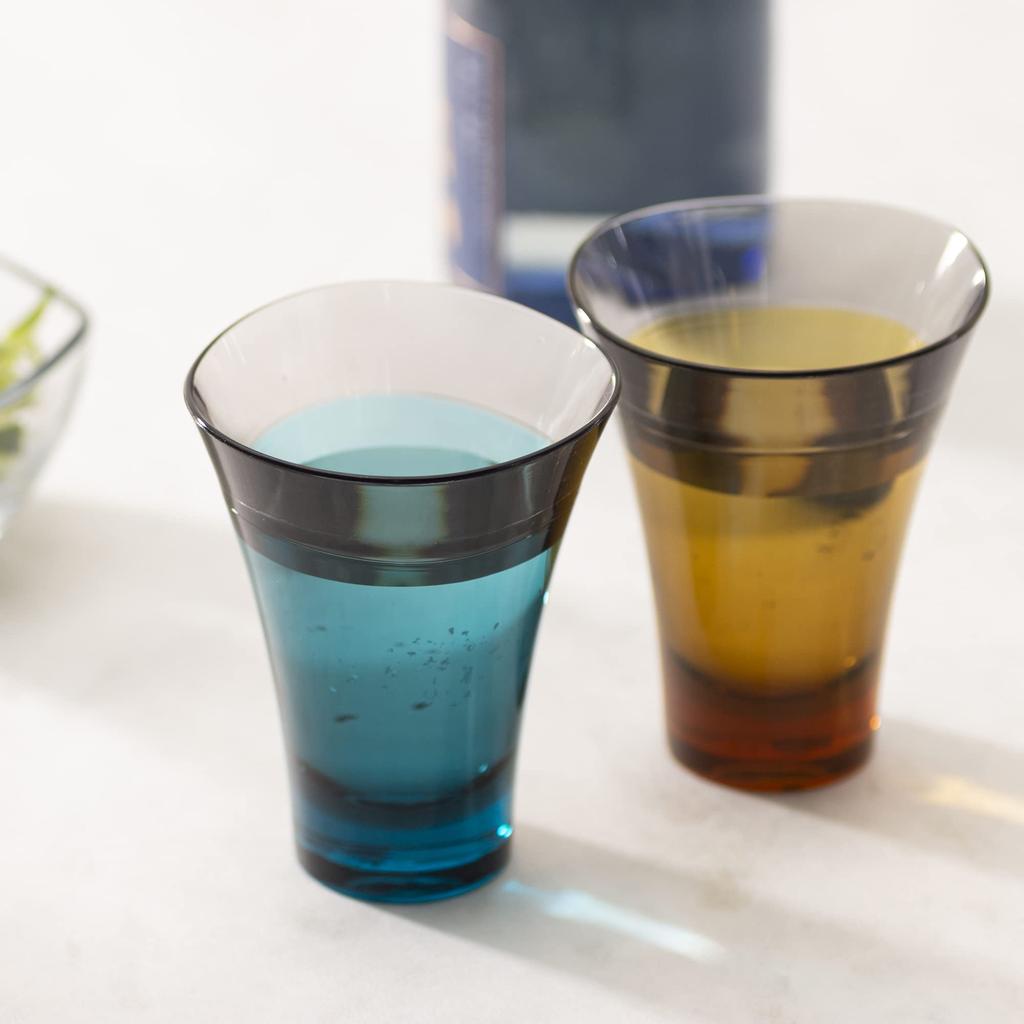 IJ Unbreakable Gold Leaf Sake in a Paulownia Wood Set of Dishwasher Made in Perfect for and Cute and Stylish Yellow and Blue Ideal for Japanese Small