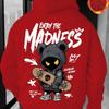 Classic Hand-Drawn Cartoon Character Pattern Letter Print, Fashionable Casual Sports Hoodie, Loose, Comfortable and Warm Style