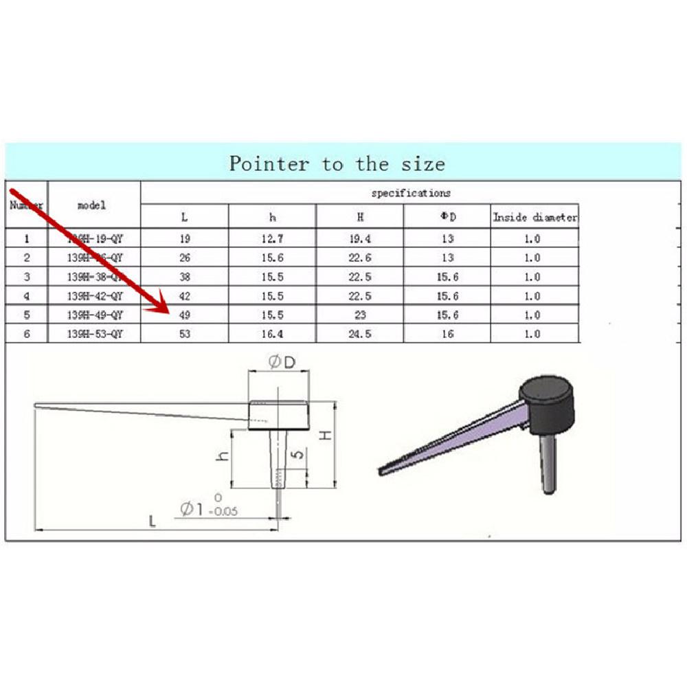 10 Pcs 49Mm Length 23Mm Height Plastic Motorcycle Speedometer Needles Pointers