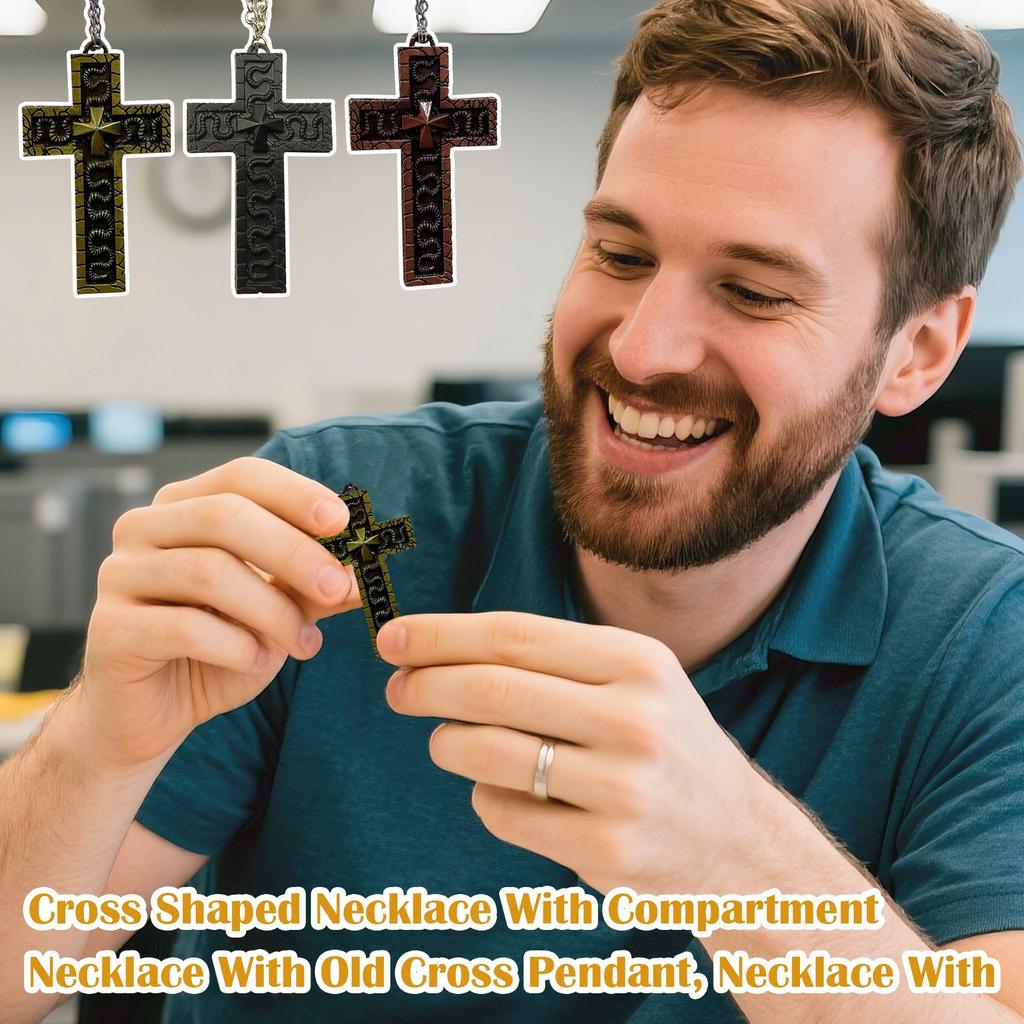 Squid Necklace Set, Cross Shaped Necklace With Compartment, Necklace With Old Cross Pendant, Necklace With Cross Shaped Necklace Pendant Desig