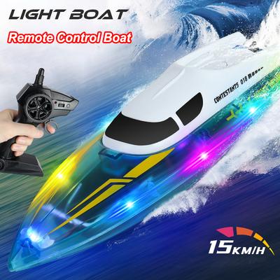 RC Boat for Adults Kids Remote Control Boat for Boys 2.4GHz High Speed Boat for Pools Lakes Rechargeable Boat Birthday Gift