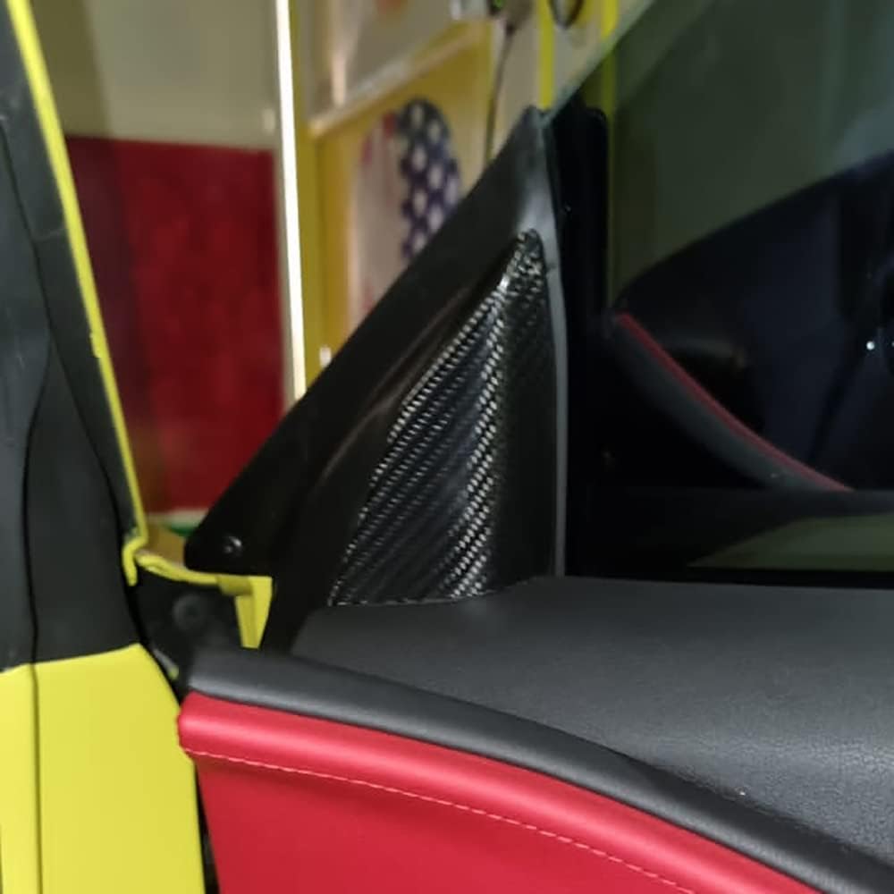 2pcs Car Front Inner A Pillar Trim for Corvette C8 Z51 Z06 Stingray HTC 2020 2021 2022 2023 2024 2025 2026,Genuine Carbon Fiber Window Triangle Cover