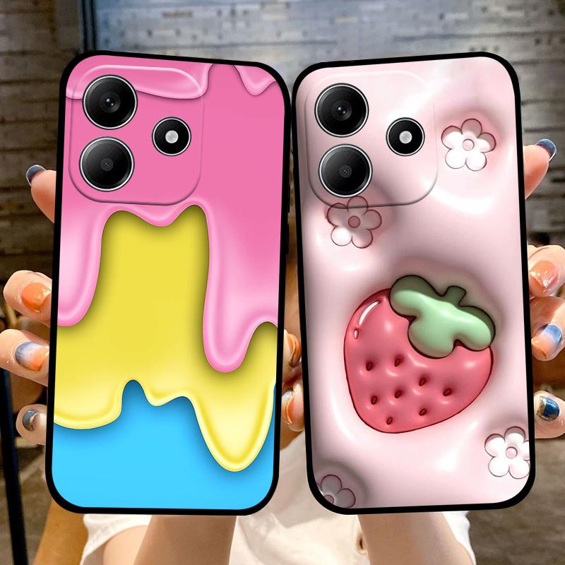 For Redmi Note 14 5G Case Cute Painted Silicone Soft TPU Phone Coque Capa For Redmi Note 14 4G Shockproof Fundas Bumper Cover