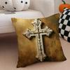 bBaroque Gold Cross European Style Cushion Cover Throw Pillow Cover Hidden Button Durable Polyester Chair Cushion