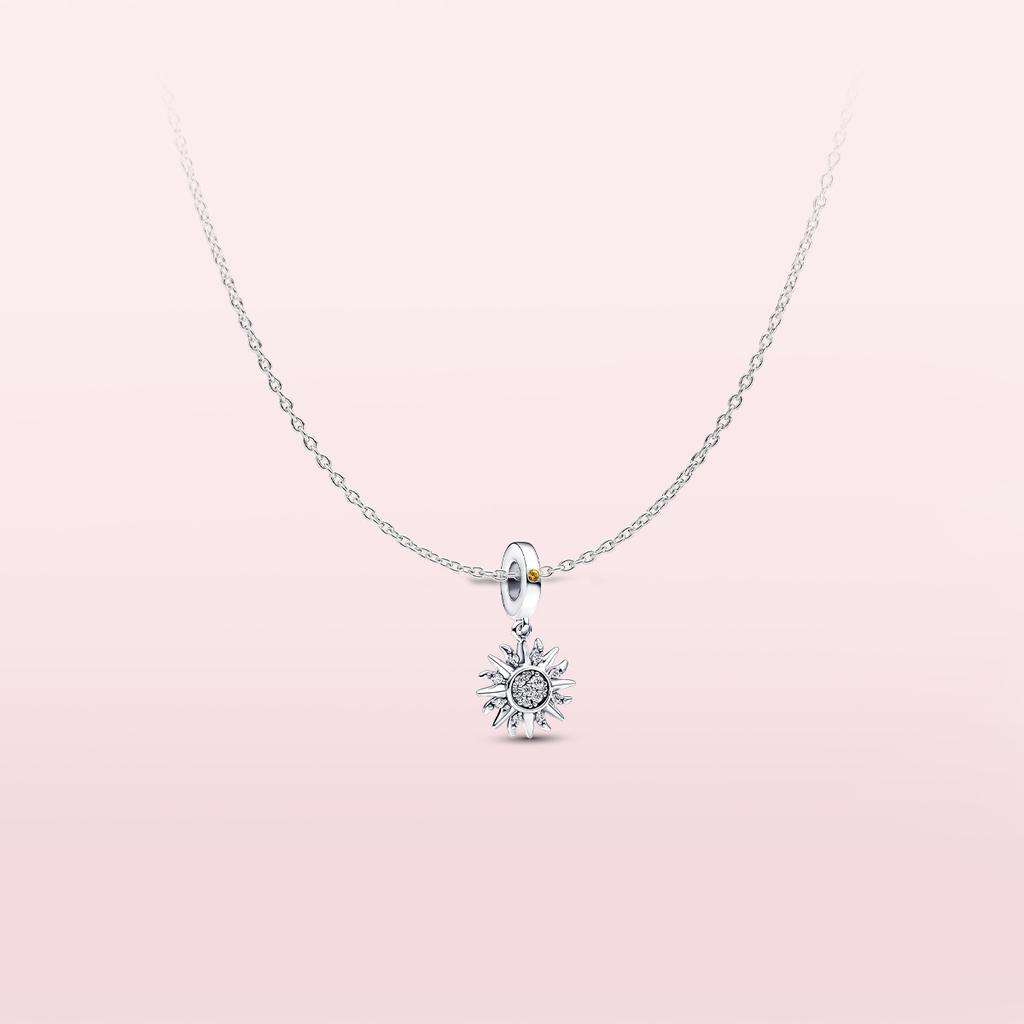 Pandora Heart Pendant Necklace With Cubic Zirconia Unisex Necklace Silver 398688C01-50
