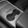 For Tesla Model 3 Accessories - Model Y -2024 2025 Cup Holder Erts Center Console Liner Coasters Mat Pad Interior Decoration 3D Silicone (Black Trim,