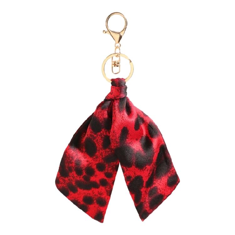 Leopard Themed Key Holder Pendant with Metal Lobster Clasp Polyester Fabric Purse Charm Bag Accessories for Handbag