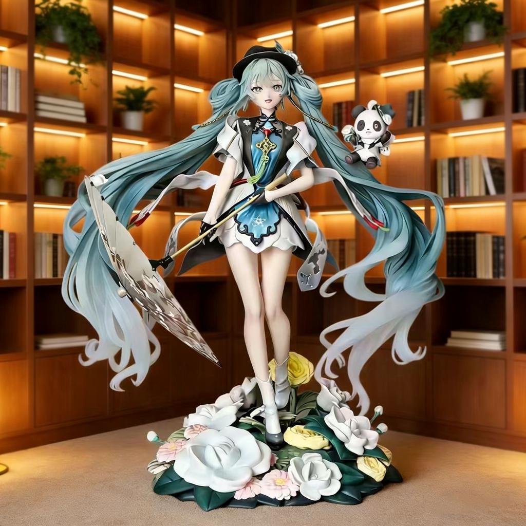 Hatsune Miku Future with You Ver. 1/7 Scale Collectible Figure with Panda Companion & Floral Umbrella Base Anime Statue for Coll