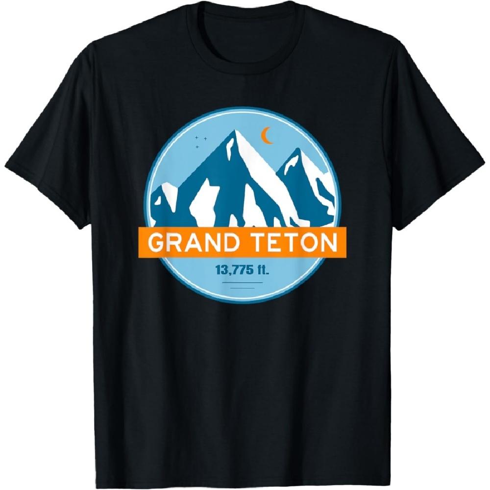 Grand Teton Wyoming Stars Moon T-Shirt XXXXXL чёрный