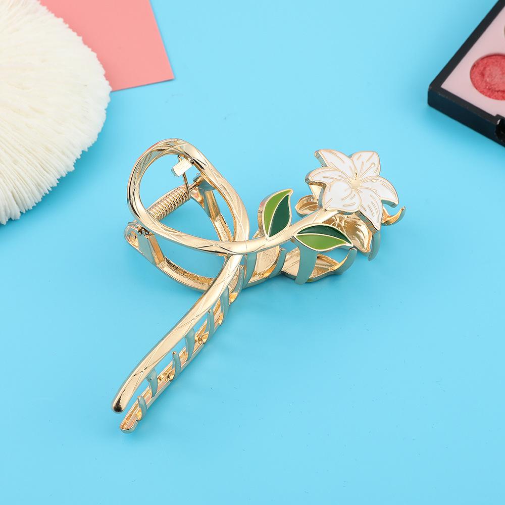 Милая заколка для волос в виде цветка, изысканная заколка-коготь для хвоста, заколка-акула, женская заколка для волос для девочек, аксессуары для волос