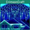 Outdoor Led Icicle String Lights Christmas Decorations Waterproof Warm White