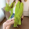 Women Thin Shirts Summer Perspective Solid Korean Sun Shirt Long Sleeve Fashion Korean Ladies Top Sunscreen Clothing