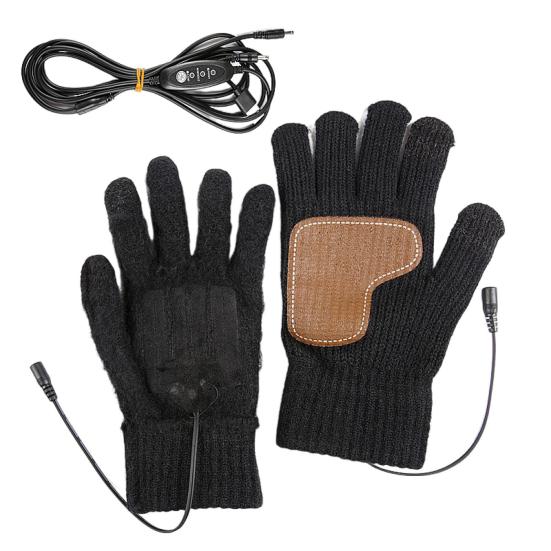 USB Heated Gloves 5V Electric Hand Warmers with 3 Temperature Control Settings Anti-slip Palm Winter Touchscreen Gloves for Men Women Typing