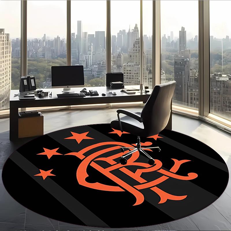 Rangers Fc (14) Round Office Rug Decorative Floor Rug for Office Bedroom Living Room and Home Space