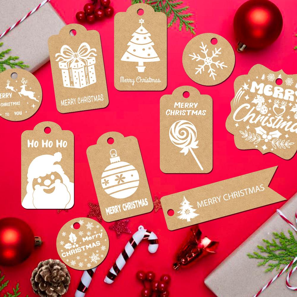 50/100pcs Vintage Christmas Gift Tags with Twine Rope,for DIY Cards,Tree Decorations Christmas Party Decor,Christmas Accessories