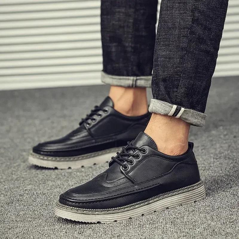 Fashion Formal Man Casual Shoe Business New In Dress Luxury Sale Common Leather Brogue Shoes For Men Cheap Clearance Comfortable Pu On