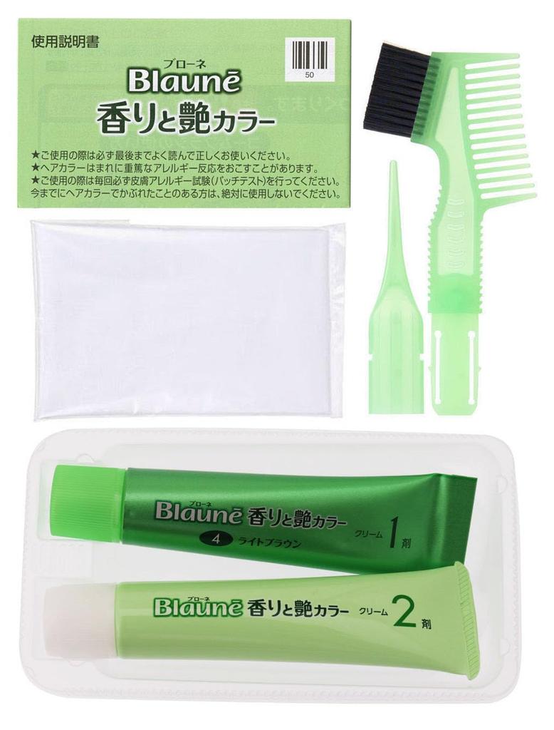 Blaune Fragrance and Gloss Color Cream 4 Light Brown 1 Piece [Quasi-drug] (x 1)