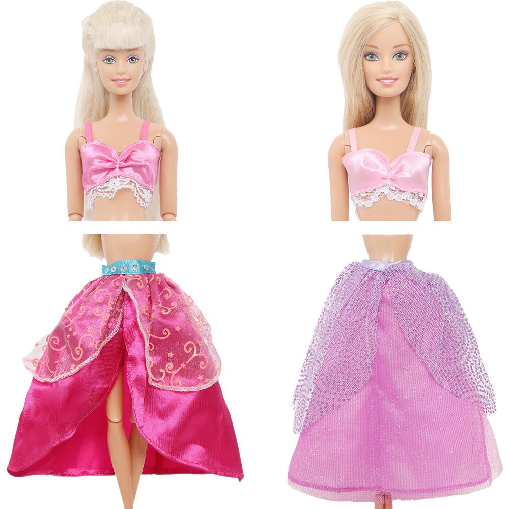 

Fashion Doll Dress for Barbie Doll 11.5 Girl Doll Mini Tops Lace Skirt Gown Pink Clothes and Accessories Kids Toy Gift